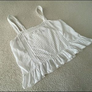 Zara White Lace Crop Top - Large